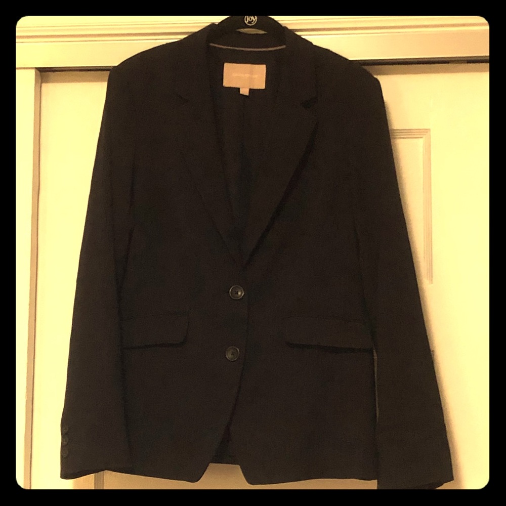 Banana Republic Pinstriped Navy Suit Jacket